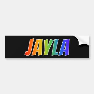Autocollant De Voiture Prénom "JAYLA" : Fun Rainbow Coloring