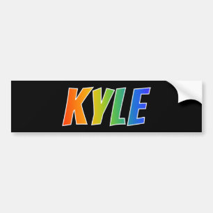 Autocollant De Voiture Prénom "KYLE" : Fun Rainbow Coloring