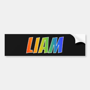 Autocollant De Voiture Prénom "LIAM" : Fun Rainbow Coloring