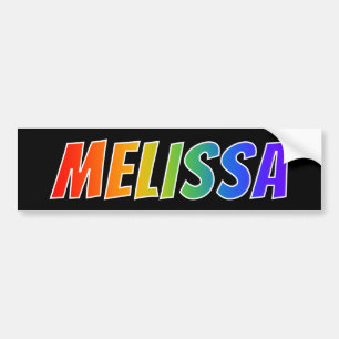 Autocollant De Voiture Prénom "MELISSA" : Coloration d'arc-en-ciel