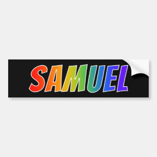 Autocollant De Voiture Prénom "SAMUEL" : Fun Rainbow Coloring