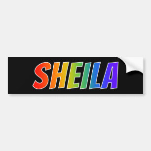 Autocollant De Voiture Prénom "SHEILA" : Fun Rainbow Coloring