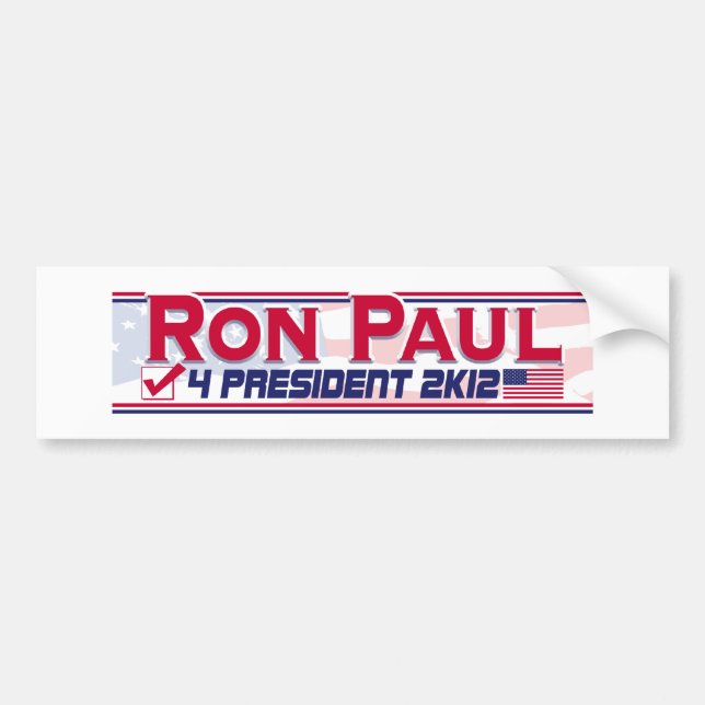 Autocollant De Voiture Président 2012 de Ron Paul (Devant)