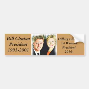 Autocollant De Voiture Président Bill Clinton & Président Hillary Clinton