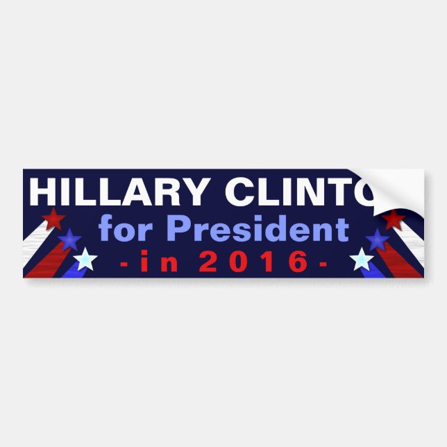 Autocollant De Voiture Président de Hillary Clinton élection 2016 (Devant)