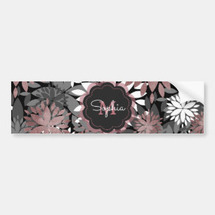 Autocollant De Voiture Pretty Rose Gold Geometric Flowers Illustration
