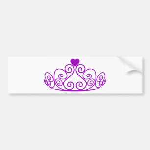 AUTOCOLLANT DE VOITURE PRINCESS PURPLE TIARA GRAPHIC CROWN PERSONNALISABL