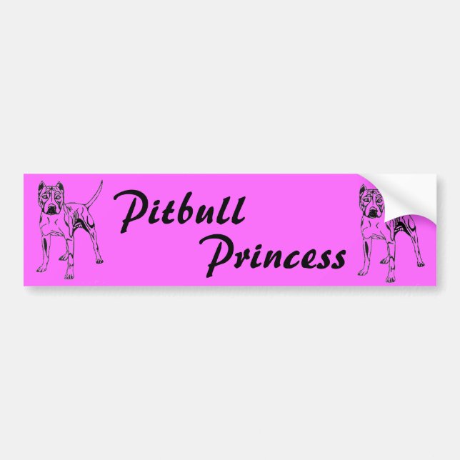 AUTOCOLLANT DE VOITURE PRINCESSE ADHÉSIF POUR PARE-CHOCS DE PITBULL (Devant)
