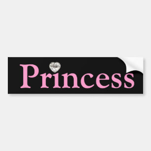 Autocollant De Voiture Princesse noire et rose adhésif pour pare-chocs