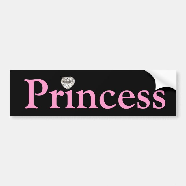 Autocollant De Voiture Princesse noire et rose adhésif pour pare-chocs (Devant)