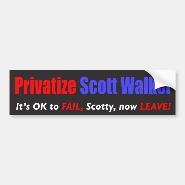 Autocollant De Voiture Privatisez le marcheur de Scott (Devant)