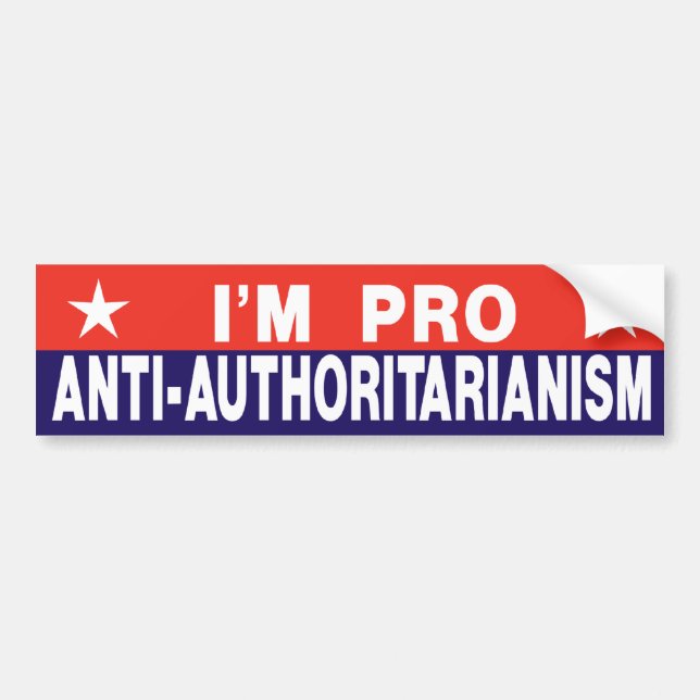 Autocollant De Voiture Pro Anti-Autoritarisme (Devant)