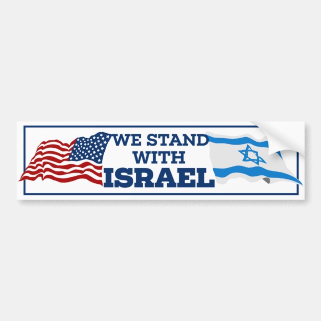 Autocollant De Voiture Pro-Israël Nous Sommes Avec Israël (Devant)