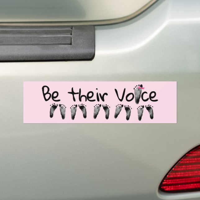 Autocollant De Voiture Pro-Life Baby Footprints with Bow (En voiture)