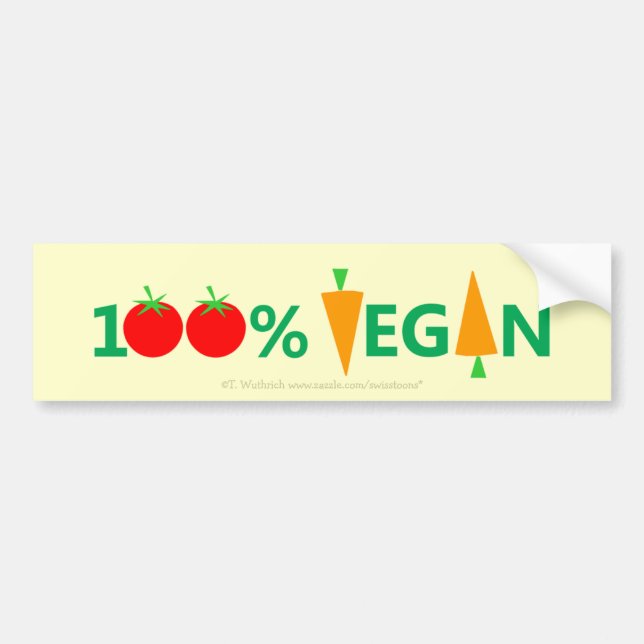 Autocollant De Voiture Pro Vegan Légume Cartoon Art Carottes Tomates (Devant)