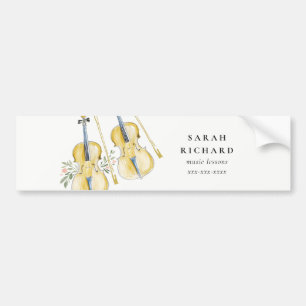 Autocollant De Voiture Professeur de Musique Élégant Violon Aquarelle