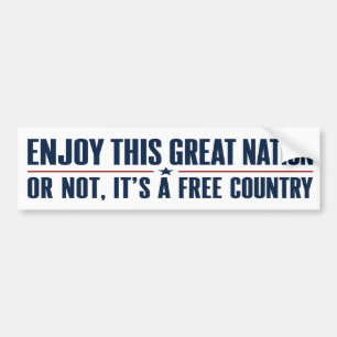 Autocollant De Voiture Profitez de cette grande nation drôle patriotique