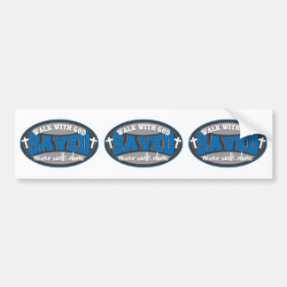 Autocollant De Voiture Promenade avec Dieu (bleu)