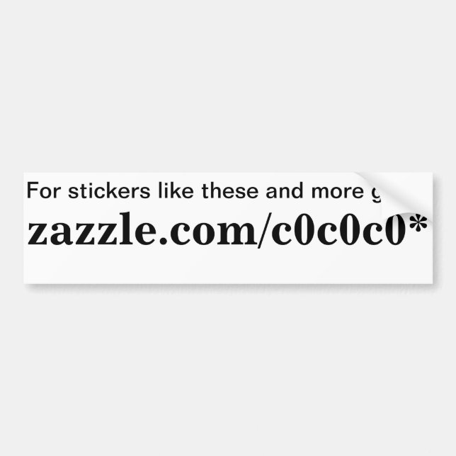Autocollant De Voiture Promotion de Zazzle (Devant)