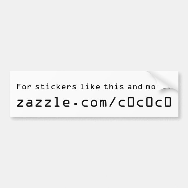 Autocollant De Voiture Promotoin de magasin de Zazzle (Devant)