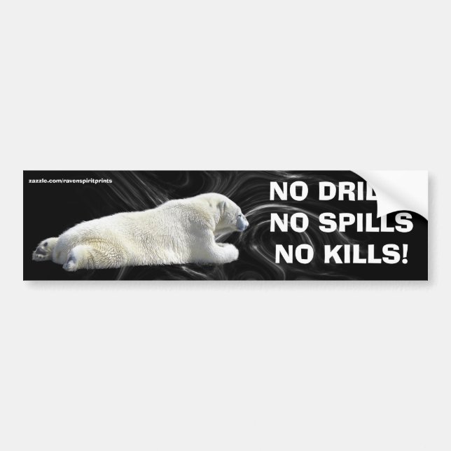 Autocollant De Voiture Protection de la faune contre l'OURS POLAIRE (Devant)