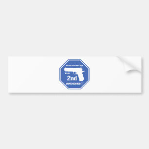 Autocollant De Voiture Protégé par le deuxième amendement .png (bleu)