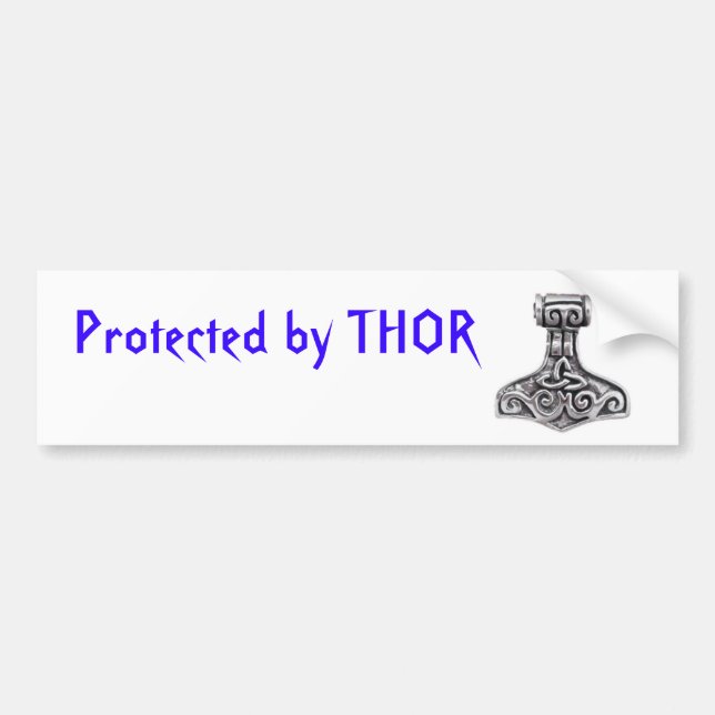 Autocollant De Voiture Protégé par Thor (Devant)
