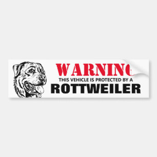 Autocollant De Voiture Protégé par un Rottweiler