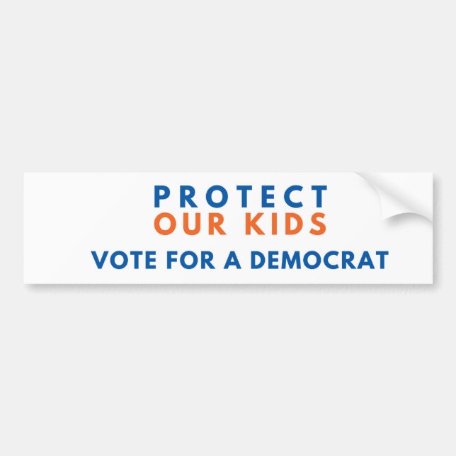 Autocollant De Voiture Protégez nos enfants. Votez pour un Démocrate (Devant)
