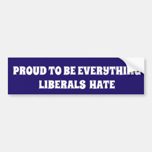 AUTOCOLLANT DE VOITURE PROUD TO BE EVERYTHING LIBERALS HATE POLITICAL