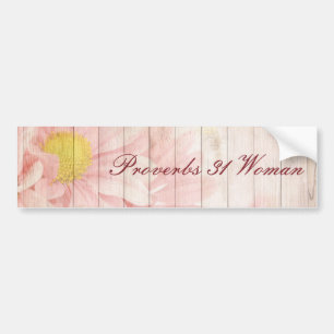 Autocollant De Voiture Proverbes 31 Femme Design Floral