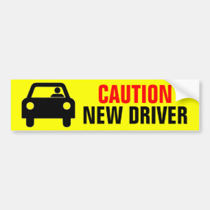 Autocollant De Voiture Prudence jaune vif Nouveau pilote