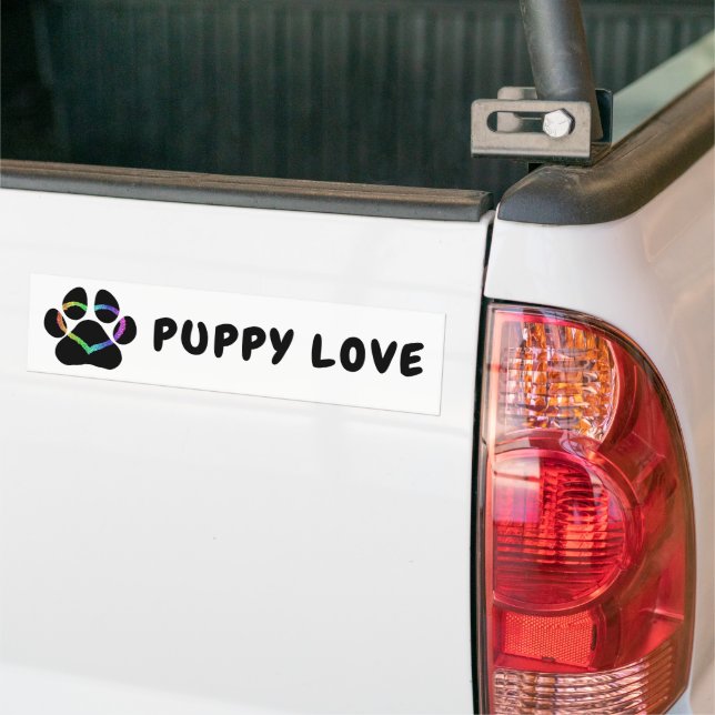 Autocollant De Voiture PUPPY LOVE Black (Sur camion)
