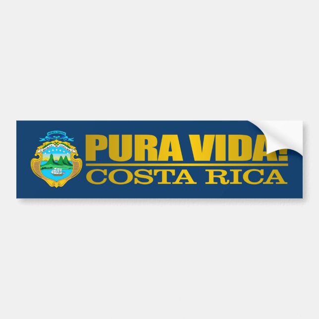 Autocollant De Voiture Pura Vida ! Costa Rica (Devant)