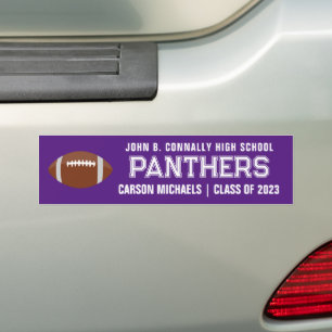 Autocollant De Voiture Purple White Custom School Football Team Player