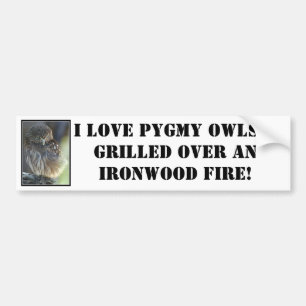 Autocollant De Voiture pygmée-hibou, j'aime les hiboux pygméens… grillés