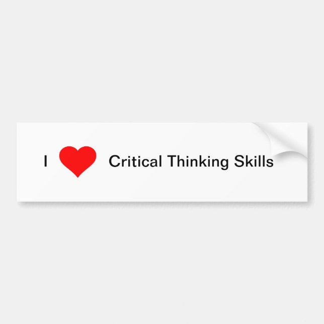 Autocollant De Voiture Qualifications de pensée critiques du coeur I (Devant)