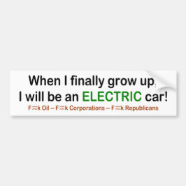 Autocollant De Voiture Quand je grandis je serai une voiture électrique !