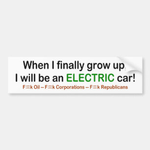Autocollant De Voiture Quand je grandis je serai une voiture électrique 