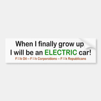 Autocollant De Voiture Quand je grandis je serai une voiture électrique !