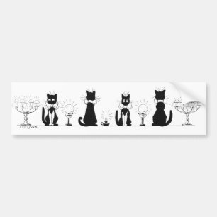 Autocollant De Voiture Quatre Chats noirs, Louis Wain