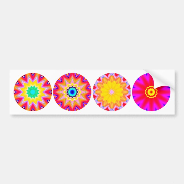 Autocollant De Voiture Quatre mandalas de fractale (Devant)