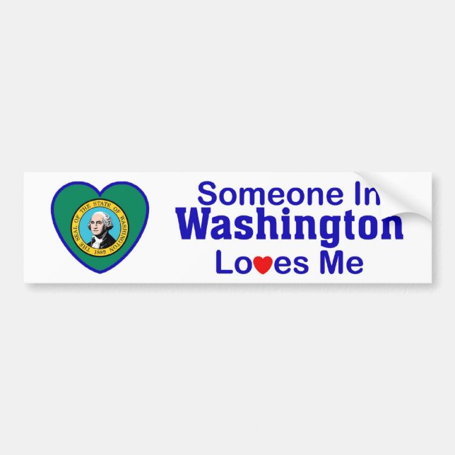 Autocollant De Voiture Quelqu'un à Washington m'aime (Devant)