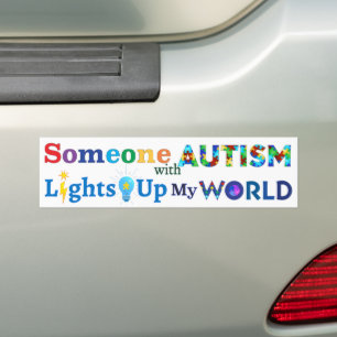 Autocollant De Voiture Quelqu'un avec AUTISM éclaire mon monde