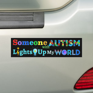 Autocollant De Voiture Quelqu'un avec AUTISM éclaire mon monde