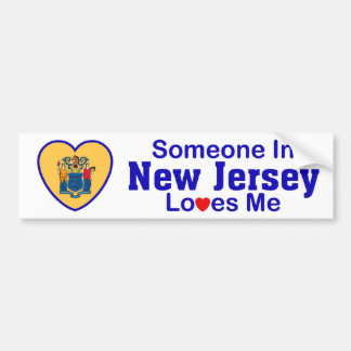 Autocollant De Voiture Quelqu'un dans le New Jersey m'aime