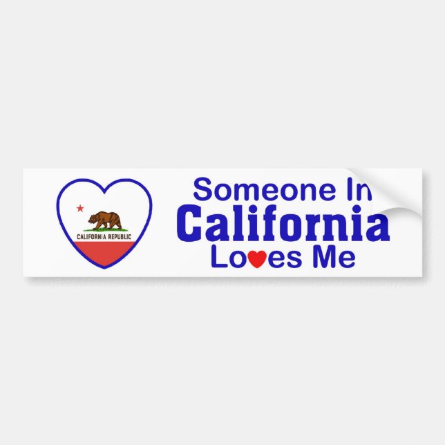 Autocollant De Voiture Quelqu'un en Californie m'aime (Devant)