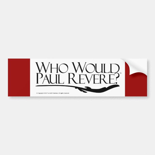 Autocollant De Voiture Qui Paul Revere ? (Devant)