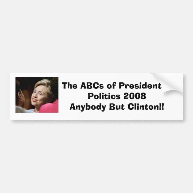 Autocollant De Voiture Quiconque mais Clinton (Devant)