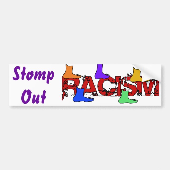 Autocollant De Voiture Quittent d'un pas lourd le racisme (Devant)
